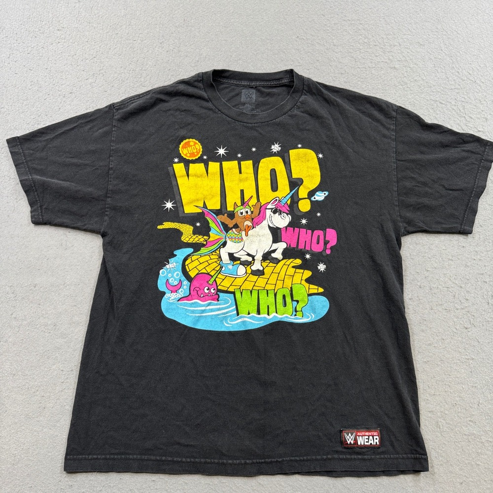 WWE T-Shirt Mens XL Black Unicorn Big E Wrestling The New Day Streetwear